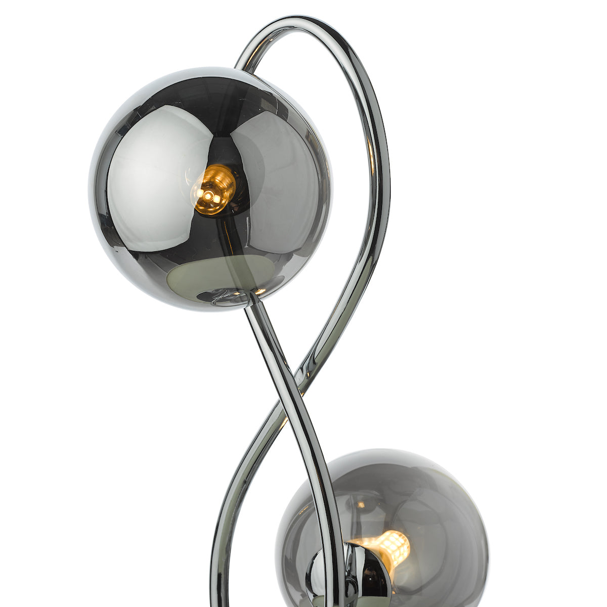 Dar Lysandra 2 Light Table Lamp Polished Chrome and Smoked Glass – from Amos Lighting + Home