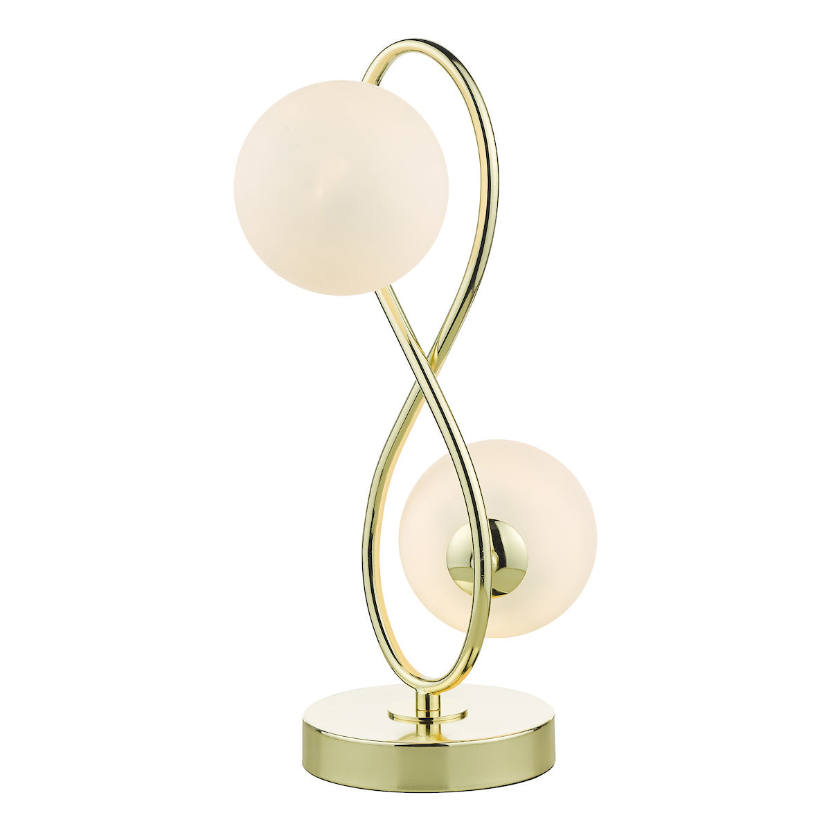 Dar Lysandra 2 Light Table Lamp Polished Gold and Opal Glass – from Amos Lighting + Home