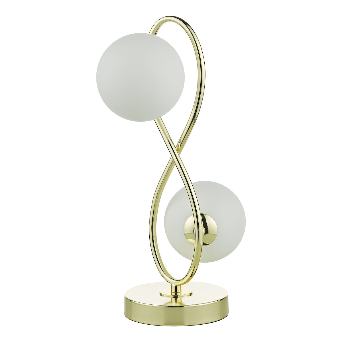Dar Lysandra 2 Light Table Lamp Polished Gold and Opal Glass – from Amos Lighting + Home