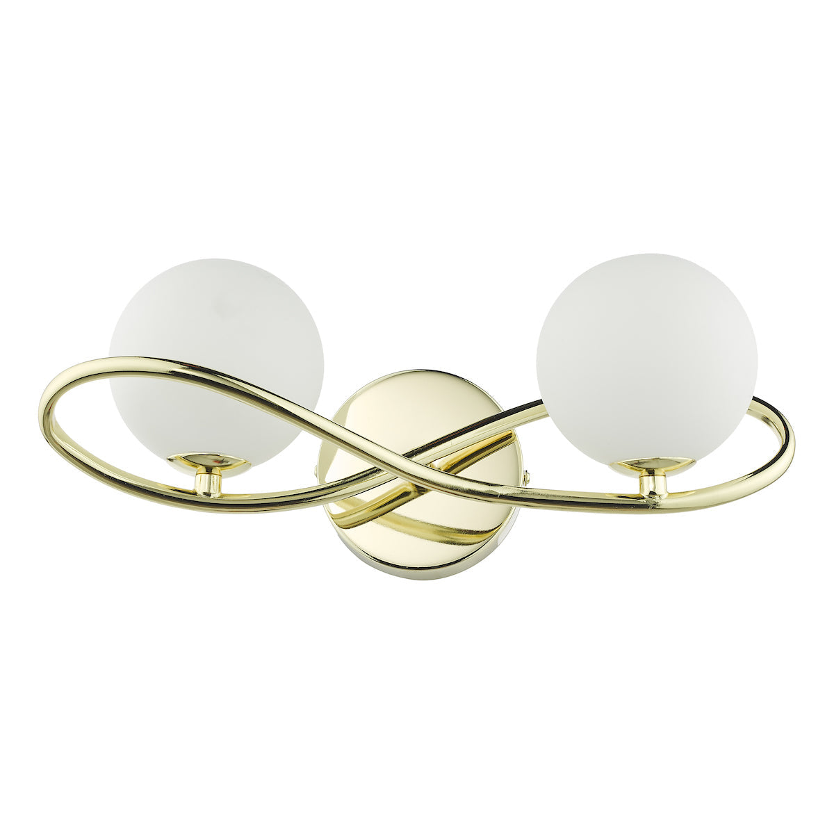 Dar Lysandra 2 Light Wall Light Polished Gold and Opal Glass – from Amos Lighting + Home