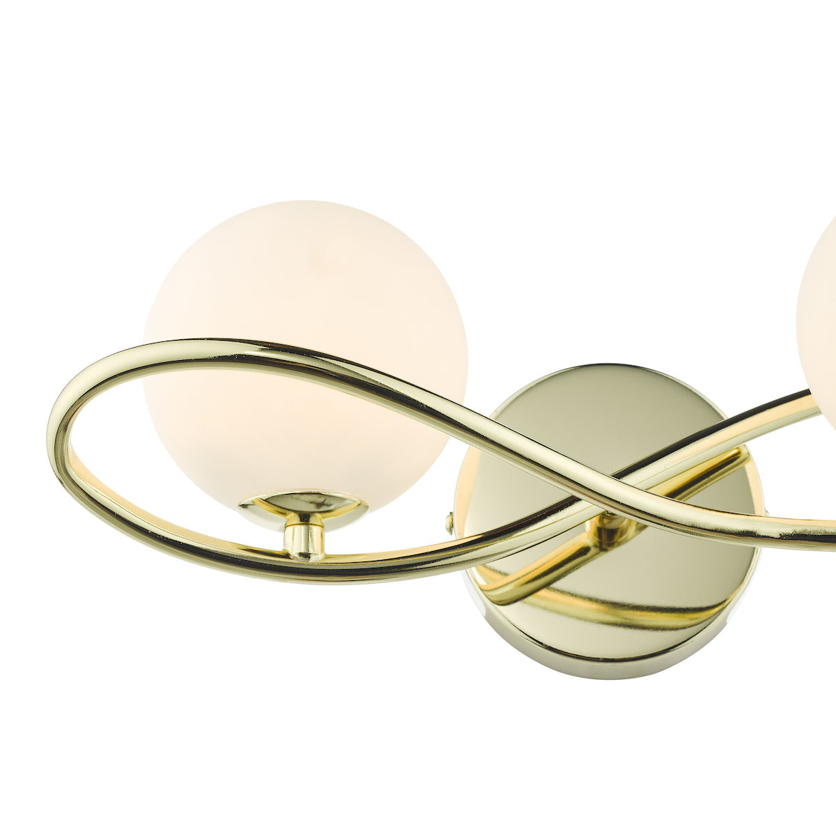 Dar Lysandra 2 Light Wall Light Polished Gold and Opal Glass – from Amos Lighting + Home