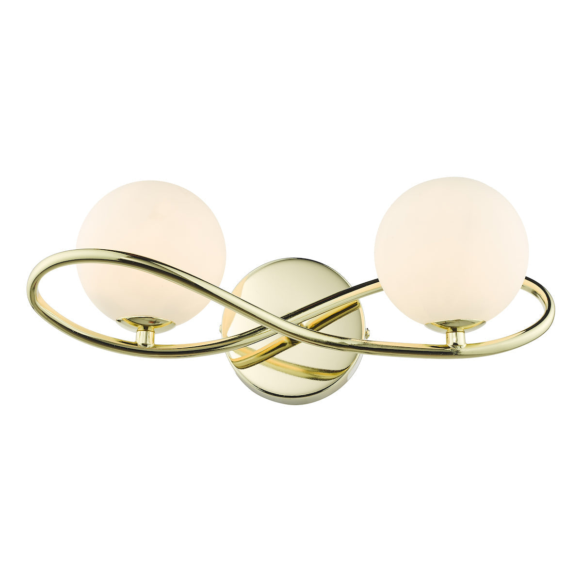 Dar Lysandra 2 Light Wall Light Polished Gold and Opal Glass – from Amos Lighting + Home