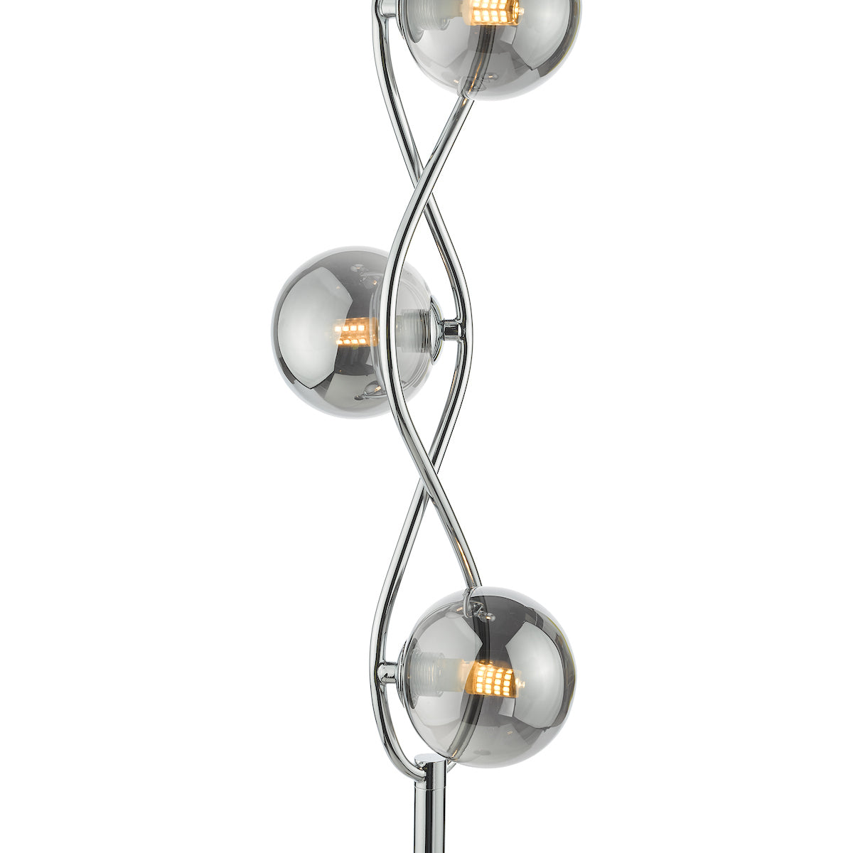 Dar Lysandra 4 Light Floor Lamp Polished Chrome and Smoked Glass – from Amos Lighting + Home