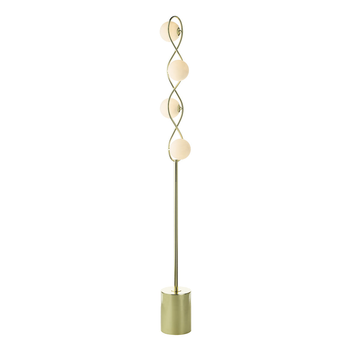 Dar Lysandra 4 Light Floor Lamp Polished Gold and Opal Glass – from Amos Lighting + Home