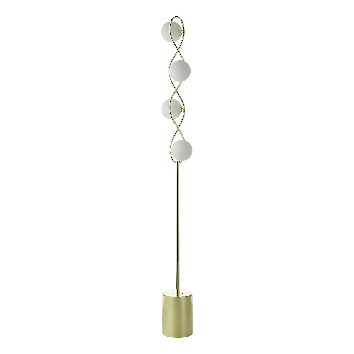 Dar Lysandra 4 Light Floor Lamp Polished Gold and Opal Glass – from Amos Lighting + Home