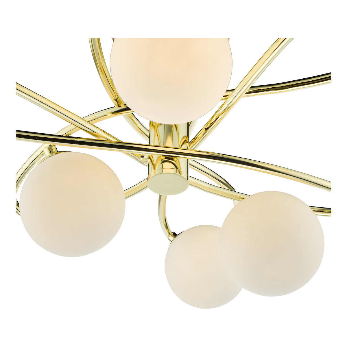 Dar Lysandra 6 Light Semi-Flush Polished Gold and Opal Glass – from Amos Lighting + Home