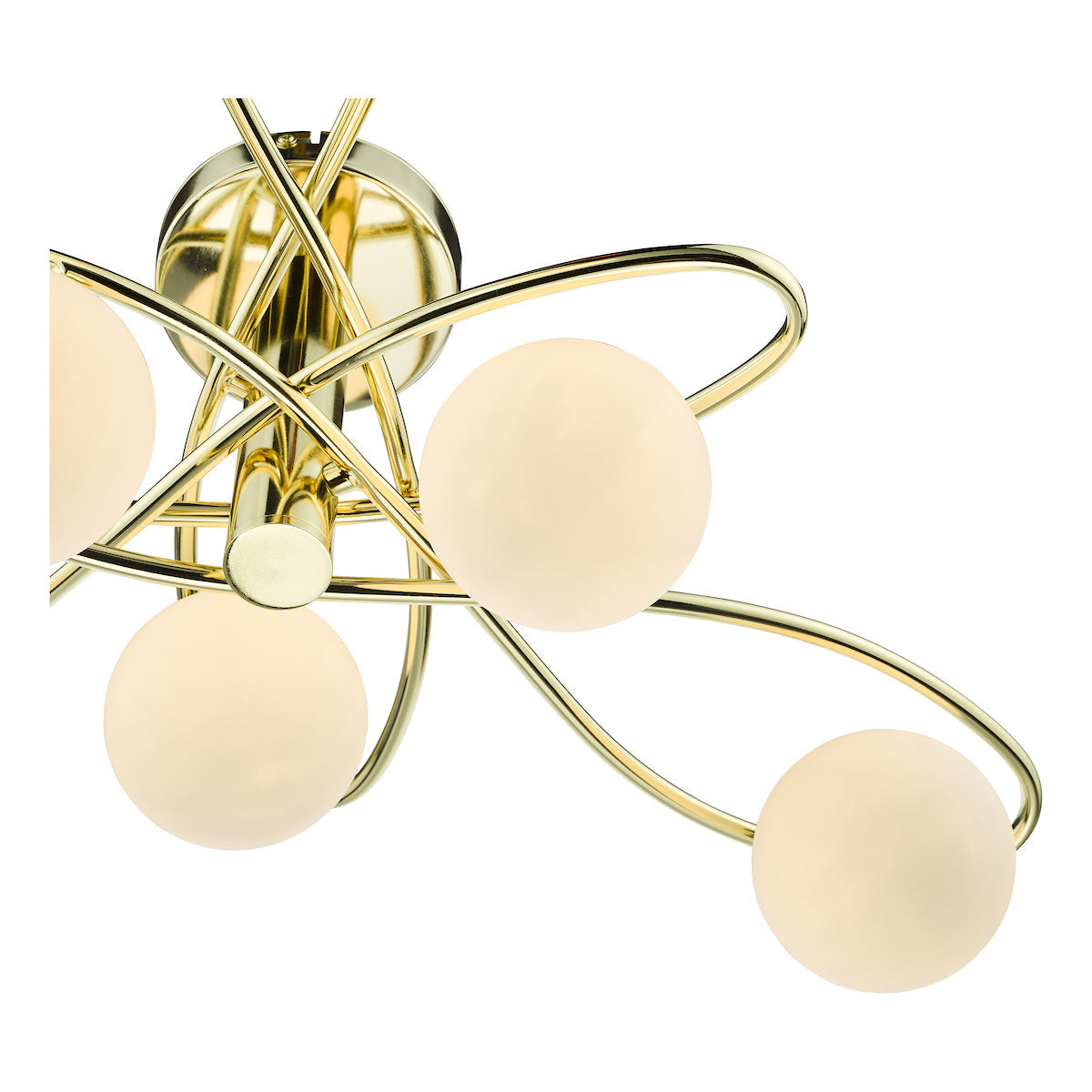 Dar Lysandra 6 Light Semi-Flush Polished Gold and Opal Glass – from Amos Lighting + Home