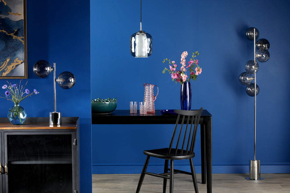 Dar Majella Pendant Polished Chrome and Smoked Glass – from Amos Lighting + Home