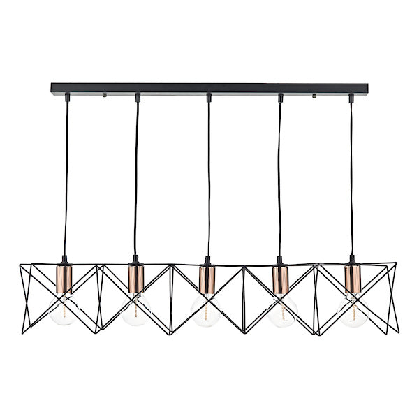 Dar Midi 5 Light Bar Black and Copper – from Amos Lighting + Home
