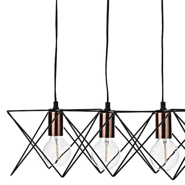 Dar Midi 5 Light Bar Black and Copper – from Amos Lighting + Home
