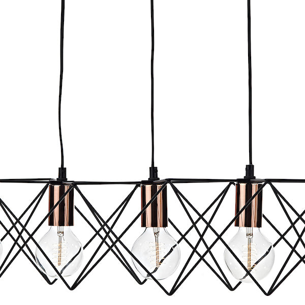 Dar Midi 5 Light Bar Black and Copper – from Amos Lighting + Home