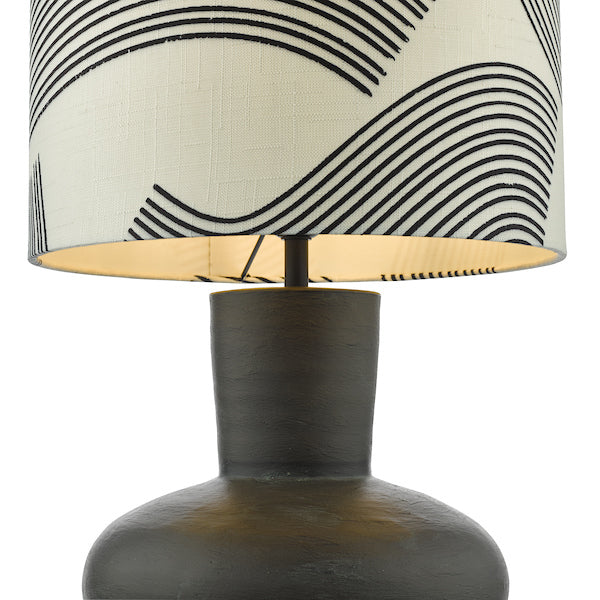 Dar Miho Table Lamp Black/Bronze with Shade – from Amos Lighting + Home
