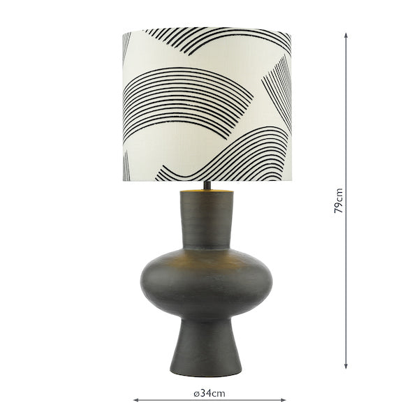 Dar Miho Table Lamp Black/Bronze with Shade – from Amos Lighting + Home