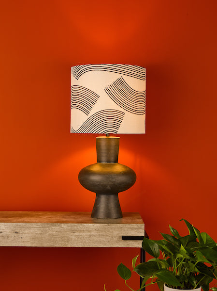 Dar Miho Table Lamp Black/Bronze with Shade – from Amos Lighting + Home