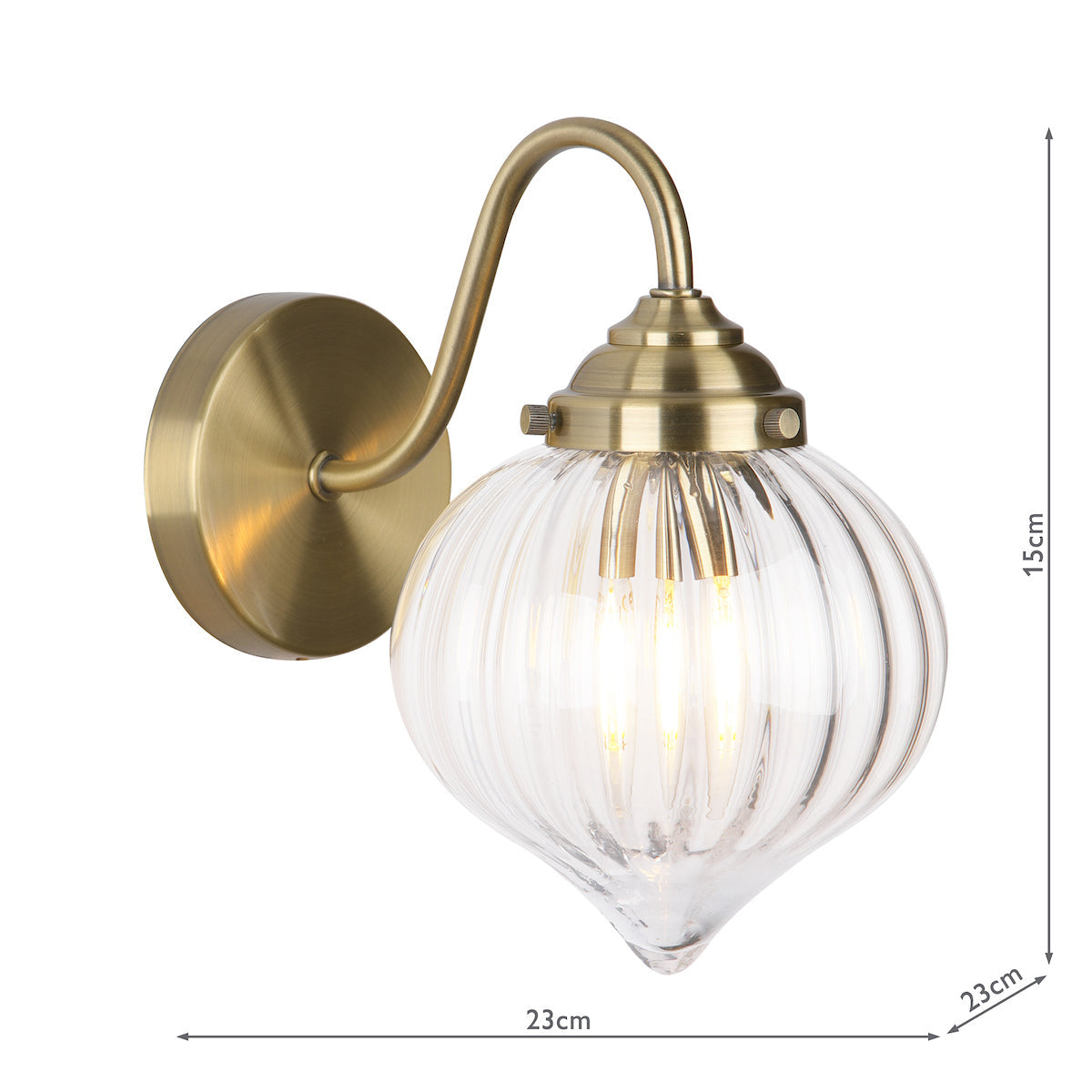 Dar Mya Wall Light Antique Brass and Glass – from Amos Lighting + Home