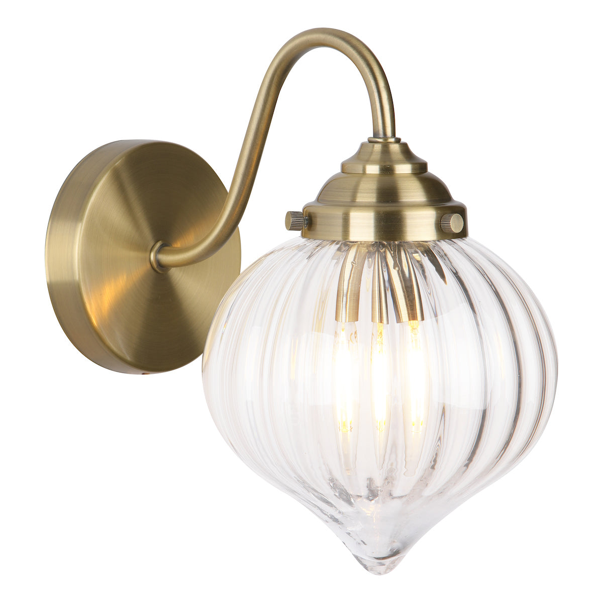 Dar Mya Wall Light Antique Brass and Glass – from Amos Lighting + Home