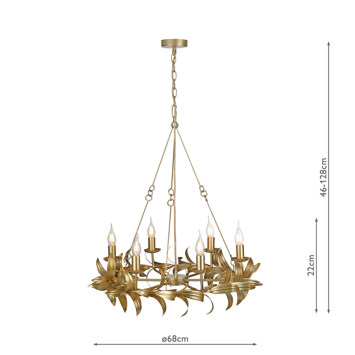 Dar Nadria 6 Light Pendant Satin Gold – from Amos Lighting + Home