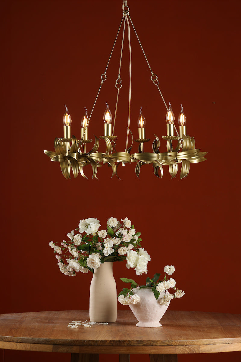 Dar Nadria 6 Light Pendant Satin Gold – from Amos Lighting + Home