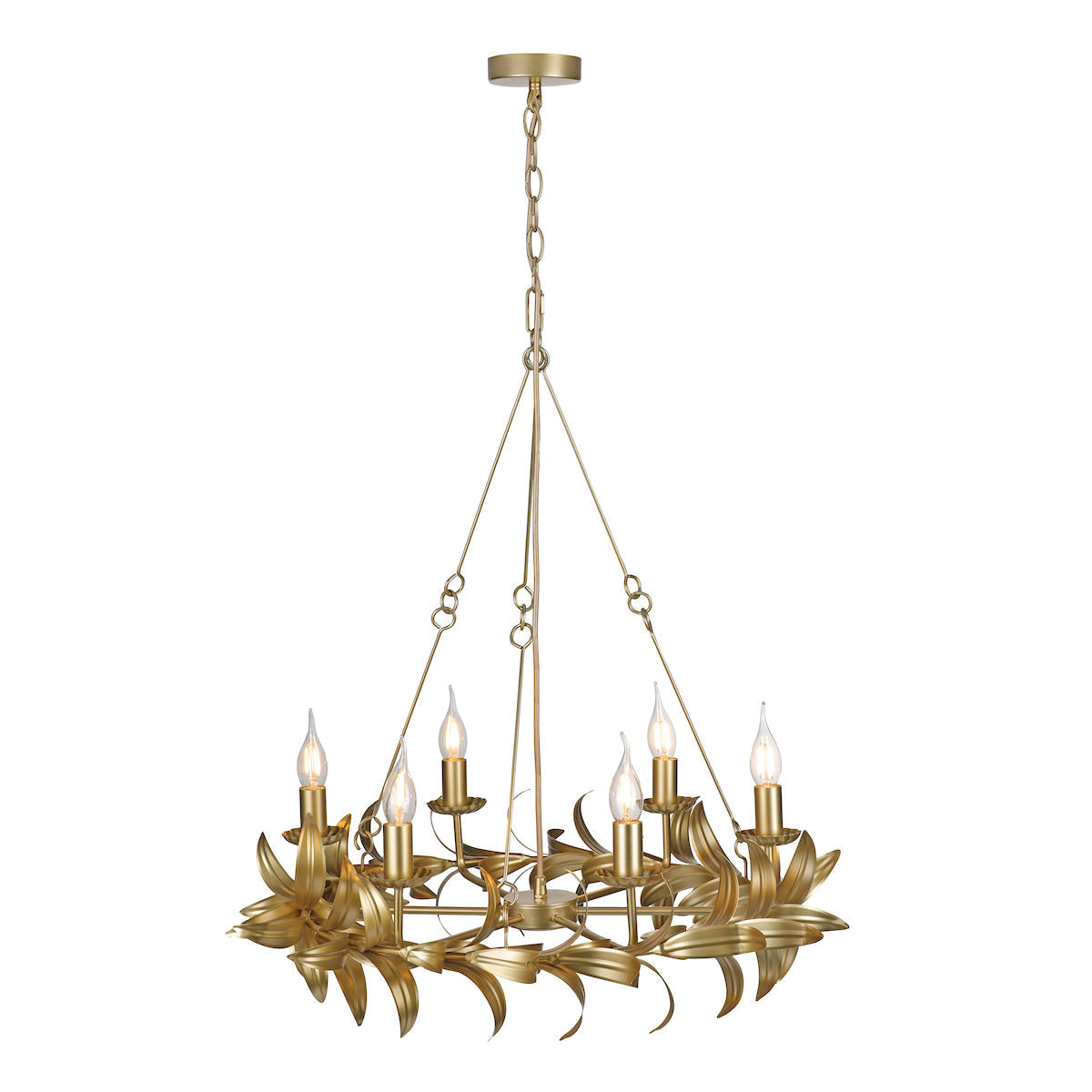 Dar Nadria 6 Light Pendant Satin Gold – from Amos Lighting + Home