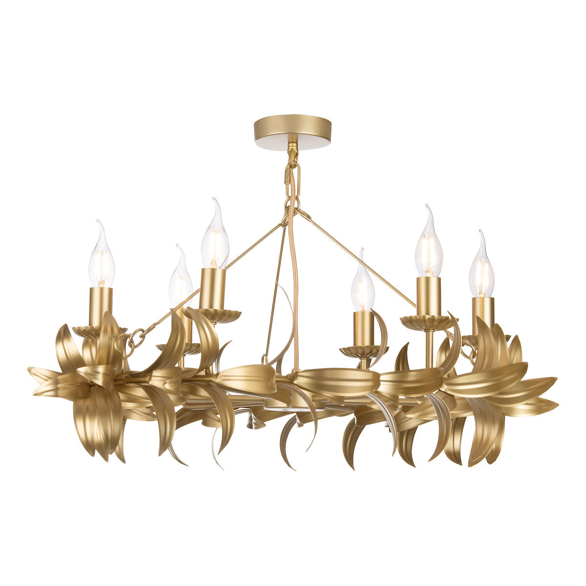 Dar Nadria 6 Light Pendant Satin Gold – from Amos Lighting + Home