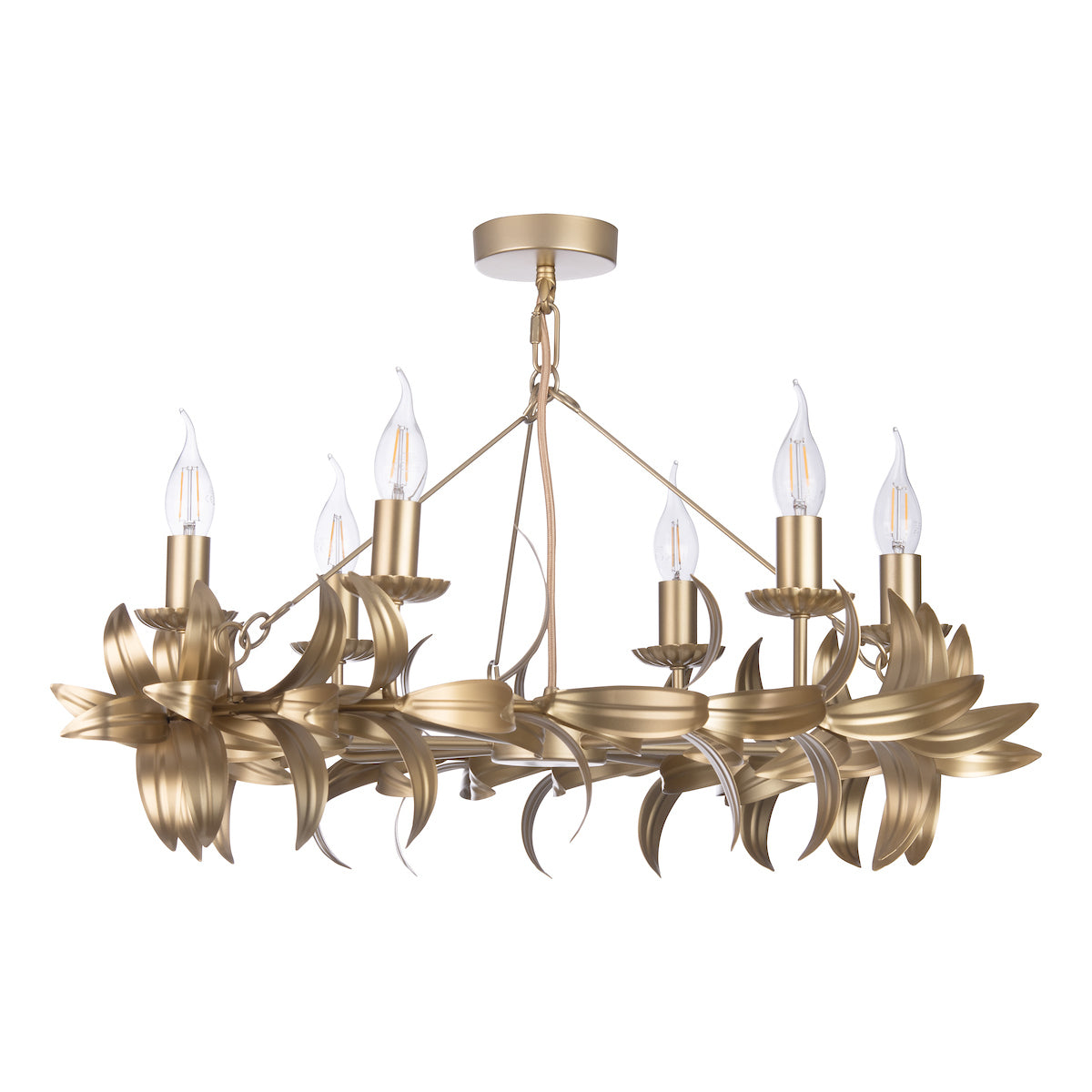 Dar Nadria 6 Light Pendant Satin Gold – from Amos Lighting + Home