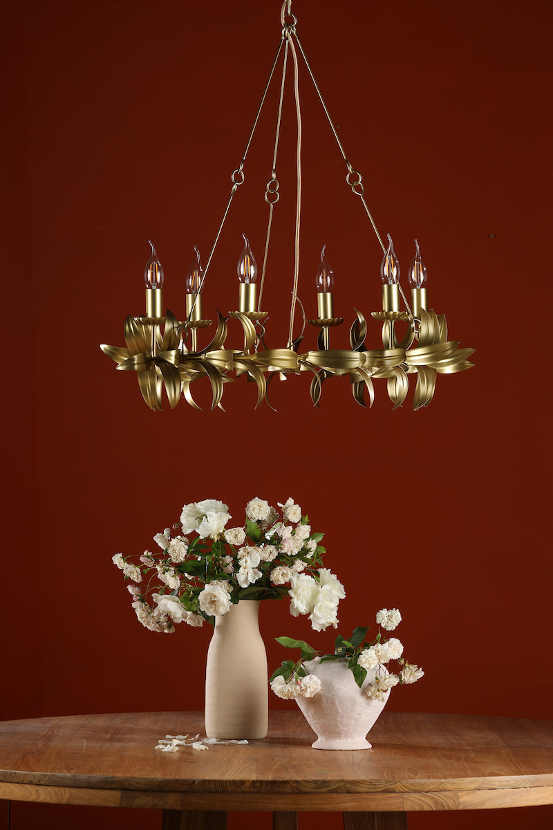 Dar Nadria 6 Light Pendant Satin Gold – from Amos Lighting + Home