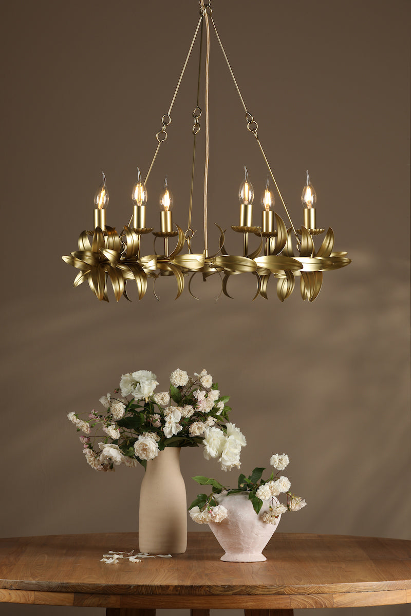 Dar Nadria 6 Light Pendant Satin Gold – from Amos Lighting + Home