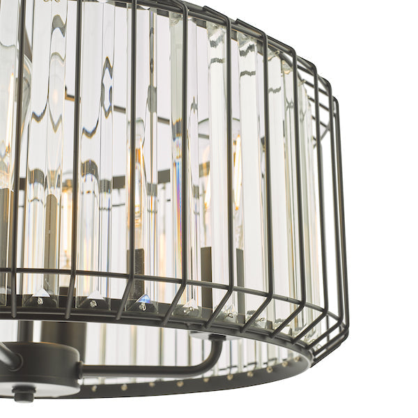 Dar Naeva 4 Light Pendant Matt Black and Crystal – from Amos Lighting + Home