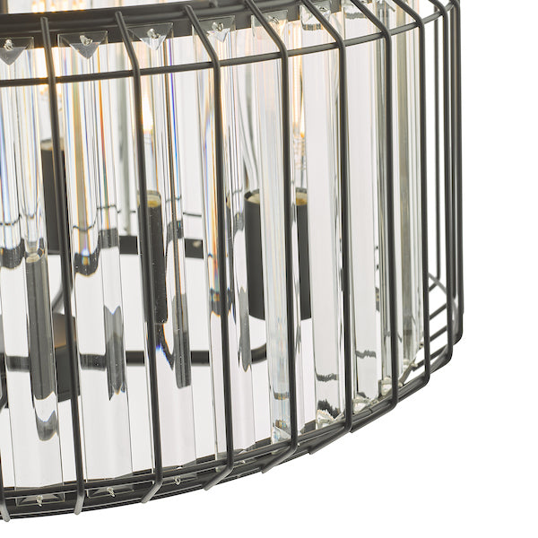 Dar Naeva 4 Light Pendant Matt Black and Crystal – from Amos Lighting + Home