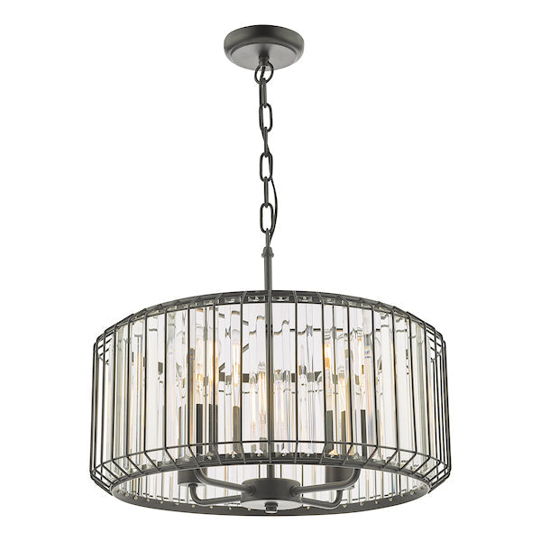 Dar Naeva 4 Light Pendant Matt Black and Crystal – from Amos Lighting + Home
