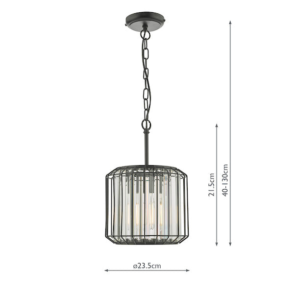 Dar Naeva Single Pendant Matt Black and Crystal – from Amos Lighting + Home