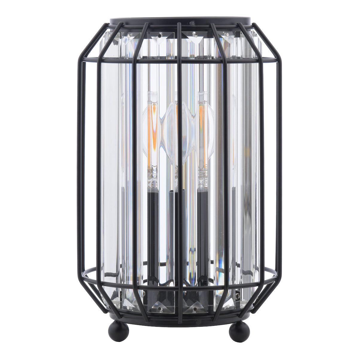 Dar Naeva Table Lamp Matt Black and Crystal – from Amos Lighting + Home