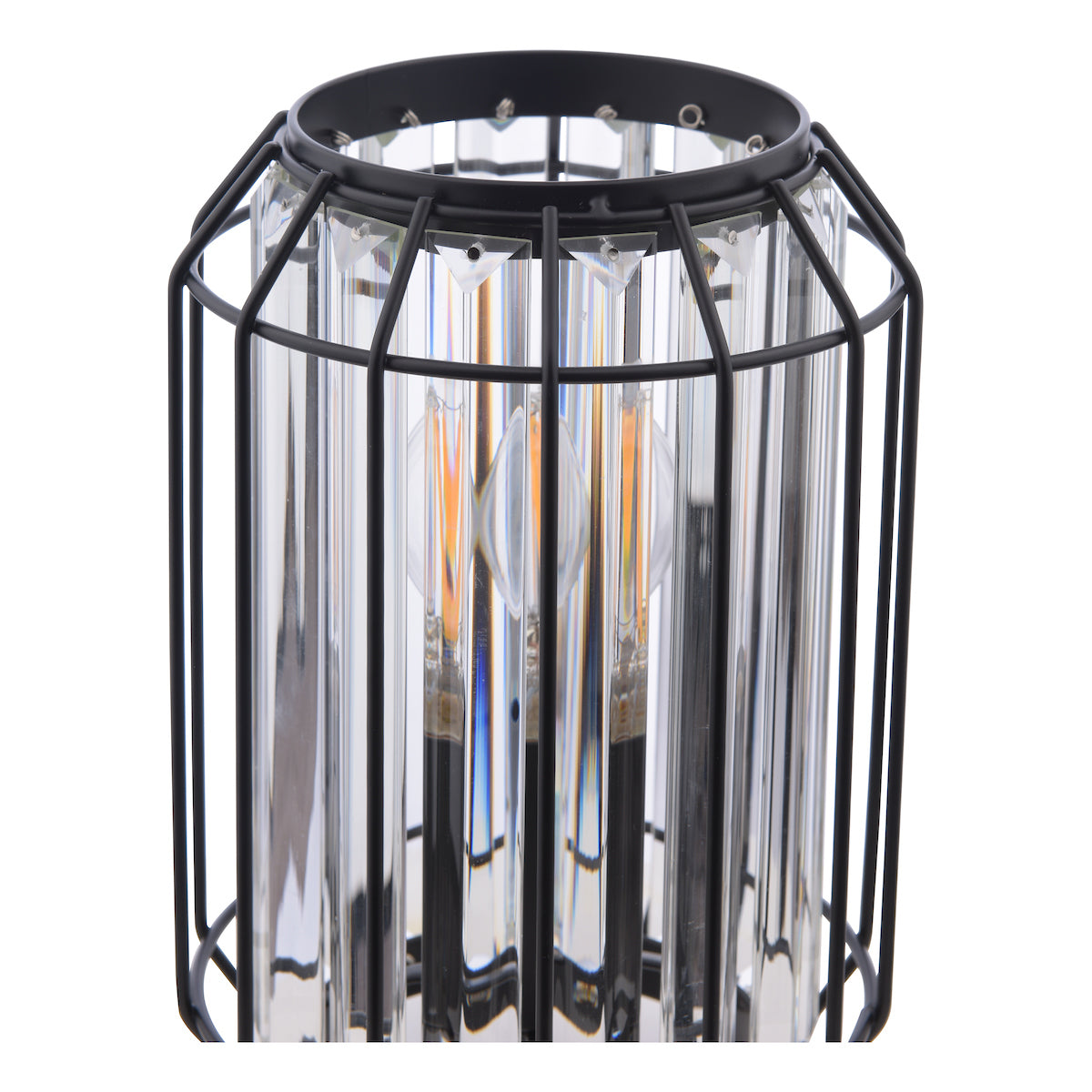 Dar Naeva Table Lamp Matt Black and Crystal – from Amos Lighting + Home