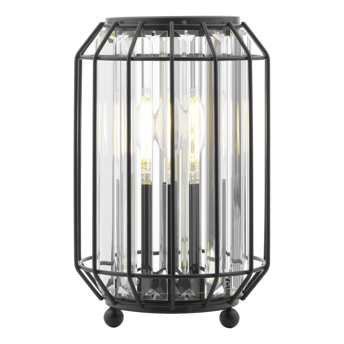 Dar Naeva Table Lamp Matt Black and Crystal – from Amos Lighting + Home