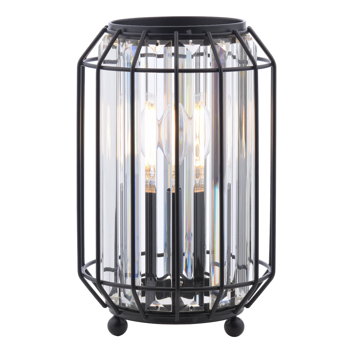 Dar Naeva Table Lamp Matt Black and Crystal – from Amos Lighting + Home
