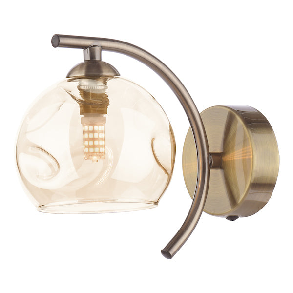 Dar Nakita Wall Light Antique Brass with Champagne Glass – from Amos Lighting + Home
