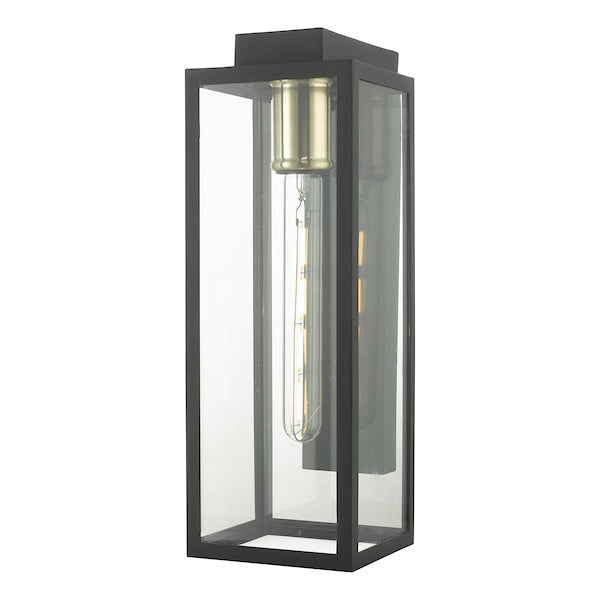 Dar Naxos Outdoor Wall Light Black Glass IP43 – from Amos Lighting + Home