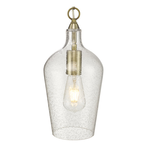 Dar Nida Pendant Antique Brass Glass – from Amos Lighting + Home