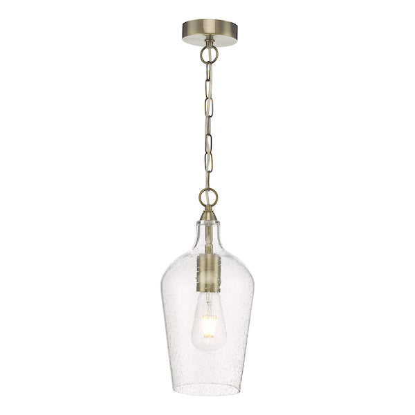 Dar Nida Pendant Antique Brass Glass – from Amos Lighting + Home