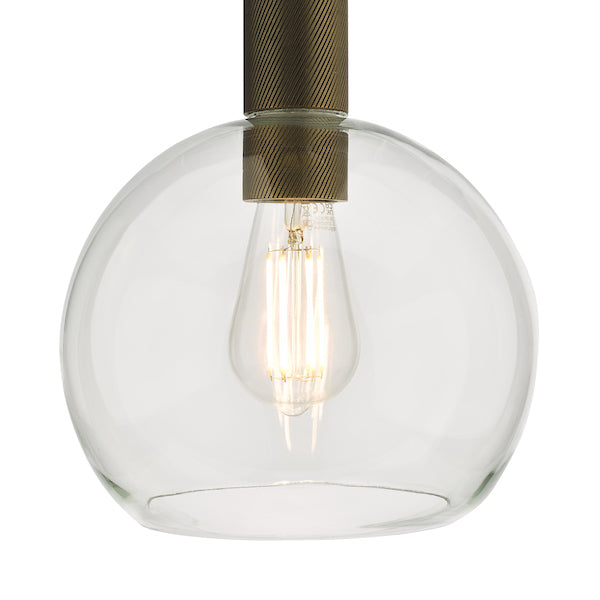 Dar Nikolas Solid Brass Pendant Round Glass – from Amos Lighting + Home