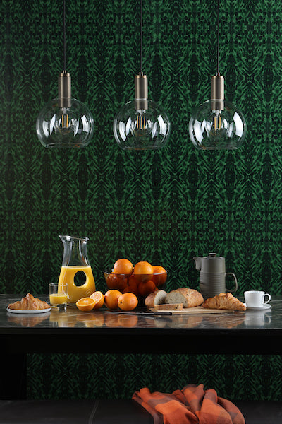 Dar Nikolas Solid Brass Pendant Round Glass – from Amos Lighting + Home