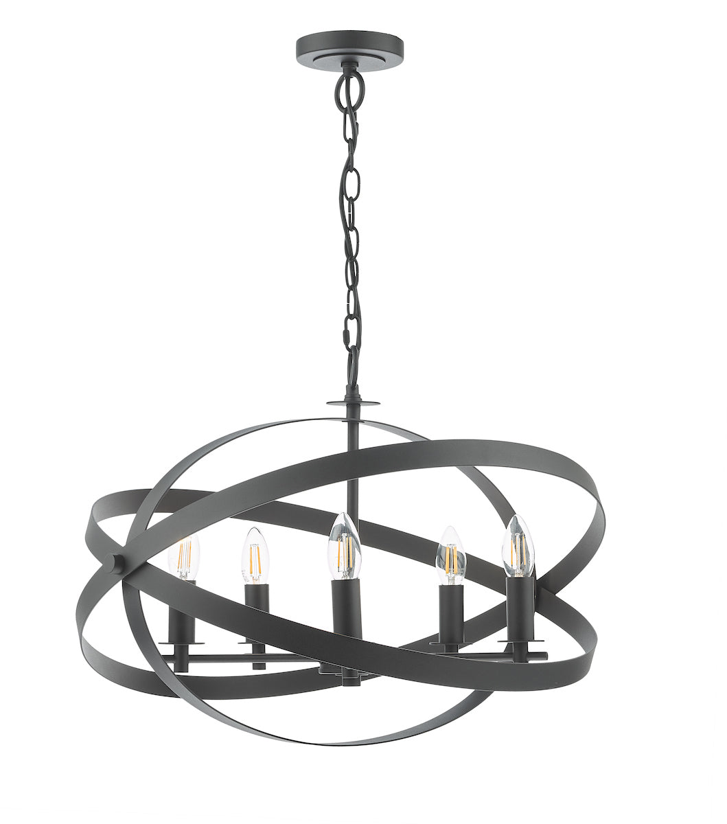 Dar Nitya 5 Light Pendant Matt Black – from Amos Lighting + Home
