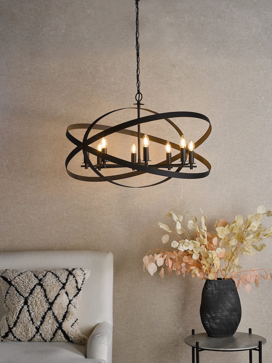 Dar Nitya 8 Light Pendant Matt Black – from Amos Lighting + Home