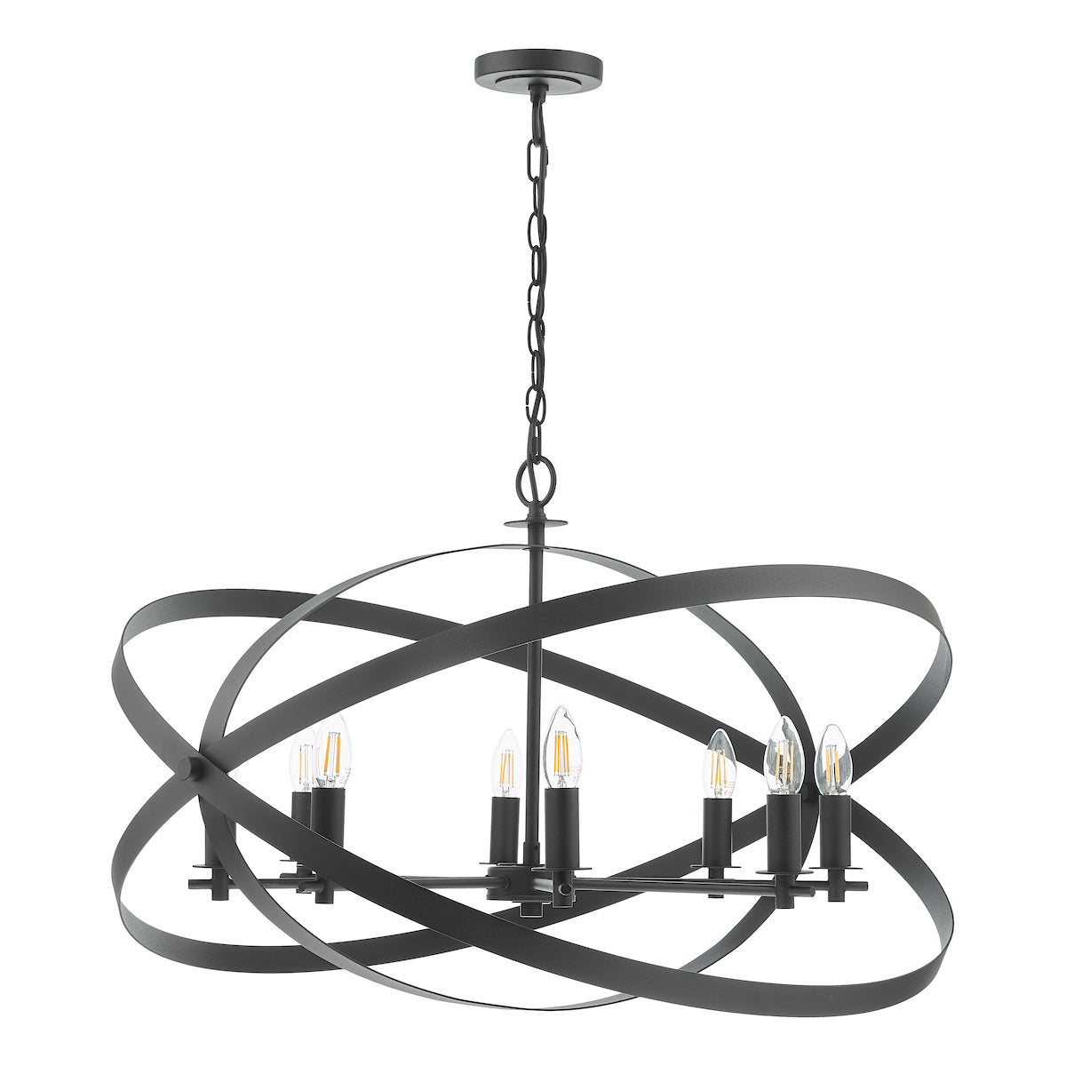 Dar Nitya 8 Light Pendant Matt Black – from Amos Lighting + Home