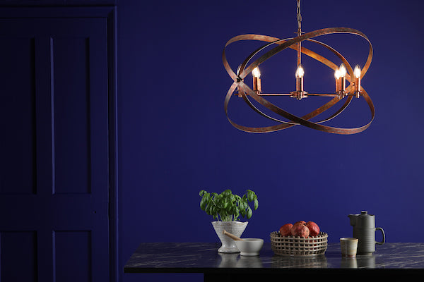 Dar Nitya 8lt Pendant Chandelier Oxidised Copper – from Amos Lighting + Home