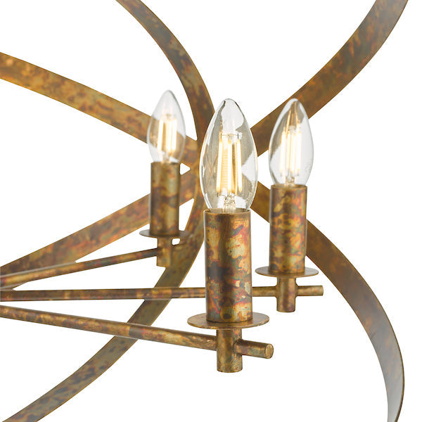 Dar Nitya 8lt Pendant Chandelier Oxidised Copper – from Amos Lighting + Home