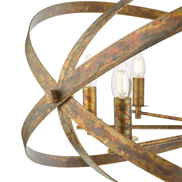 Dar Nitya 8lt Pendant Chandelier Oxidised Copper – from Amos Lighting + Home