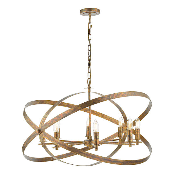Dar Nitya 8lt Pendant Chandelier Oxidised Copper – from Amos Lighting + Home