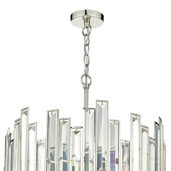 Dar Odile 6 Light Pendant Chandelier Champagne Crystal – from Amos Lighting + Home