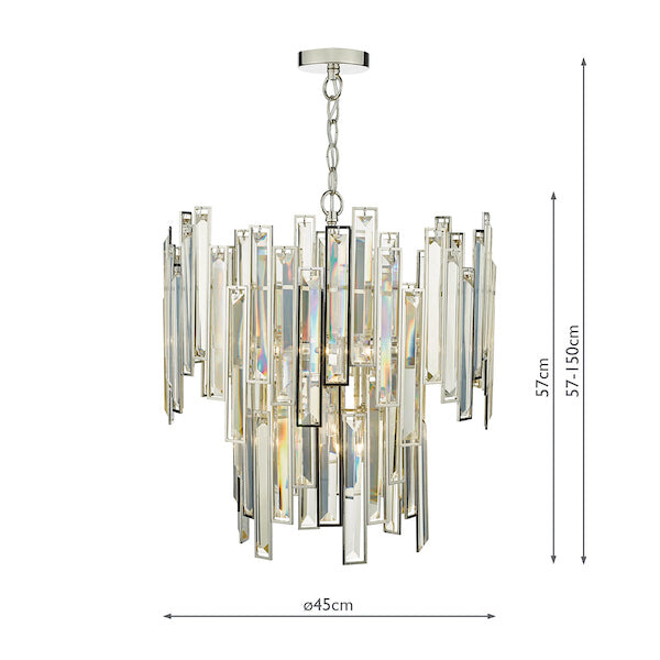 Dar Odile 6 Light Pendant Chandelier Champagne Crystal – from Amos Lighting + Home
